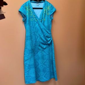 Athleta blue surplice dress, size small
